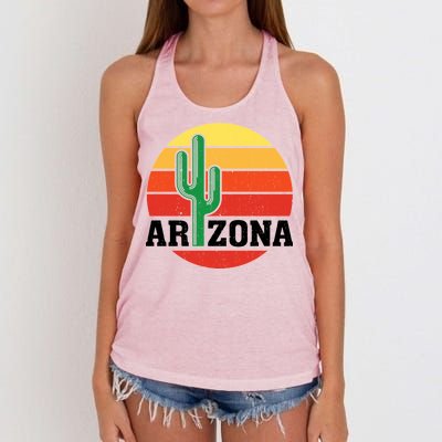 Arizona Cactus Sunset Women's Knotted Racerback Tank