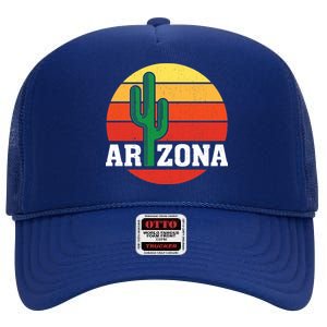 Arizona Cactus Sunset High Crown Mesh Back Trucker Hat