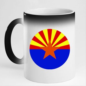 Arizona Circle Flag 11oz Black Color Changing Mug