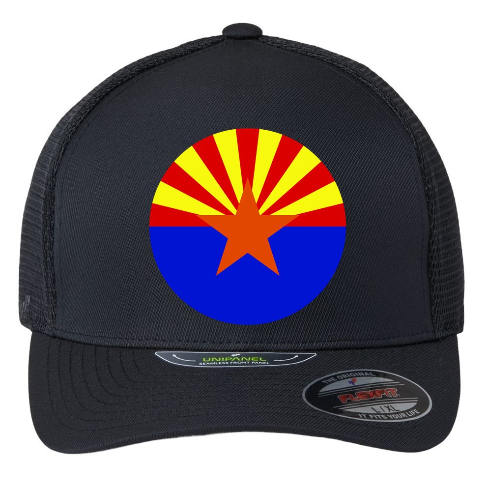 Arizona Circle Flag Flexfit Unipanel Trucker Cap