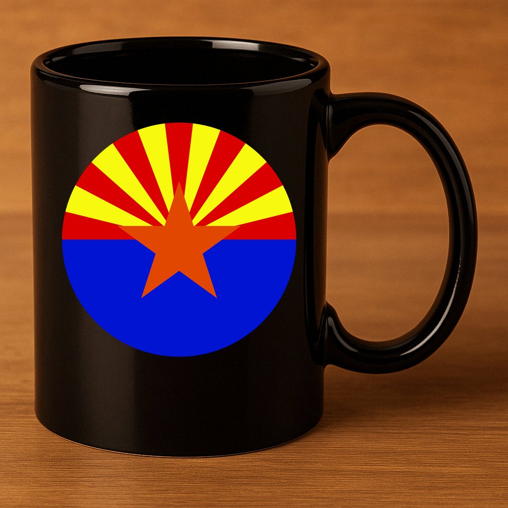 Arizona Circle Flag 11oz C Handle Ceramic Mug