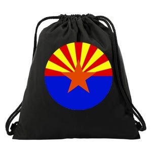 Arizona Circle Flag Drawstring Bag