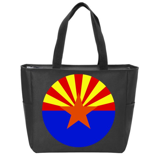 Arizona Circle Flag Zip Tote Bag