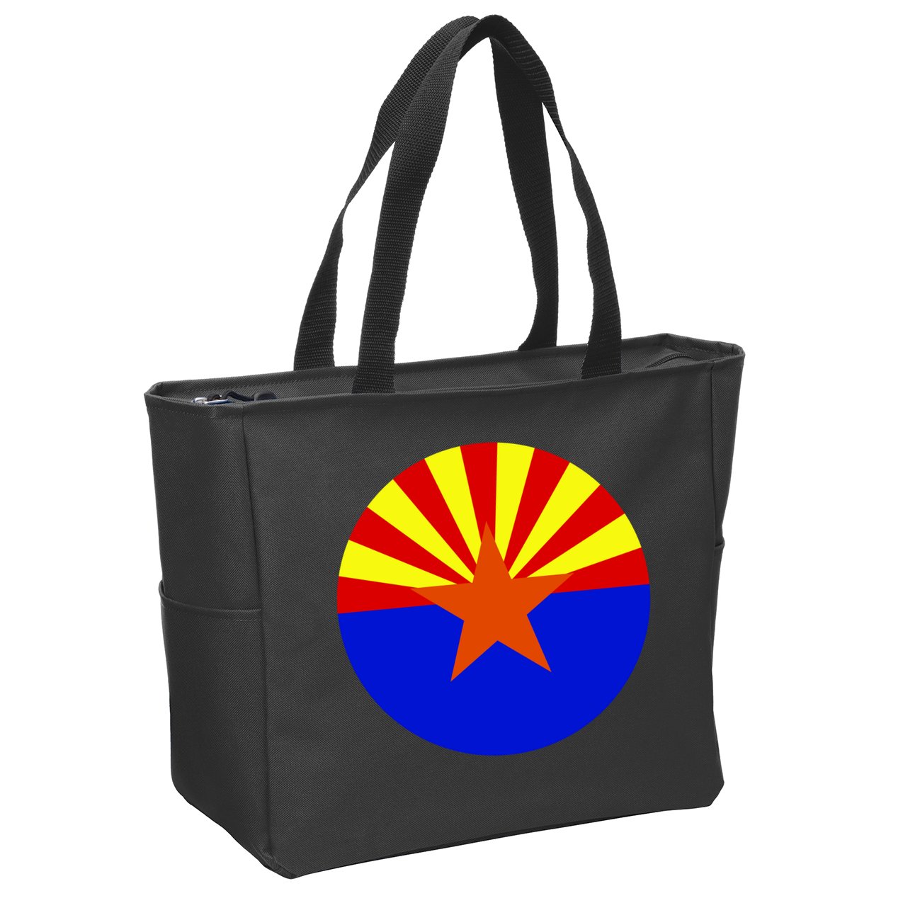 Arizona Circle Flag Zip Tote Bag