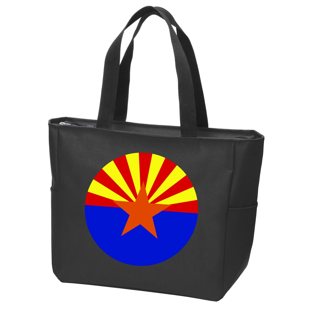 Arizona Circle Flag Zip Tote Bag