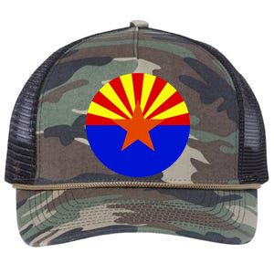 Arizona Circle Flag Retro Rope Trucker Hat Cap