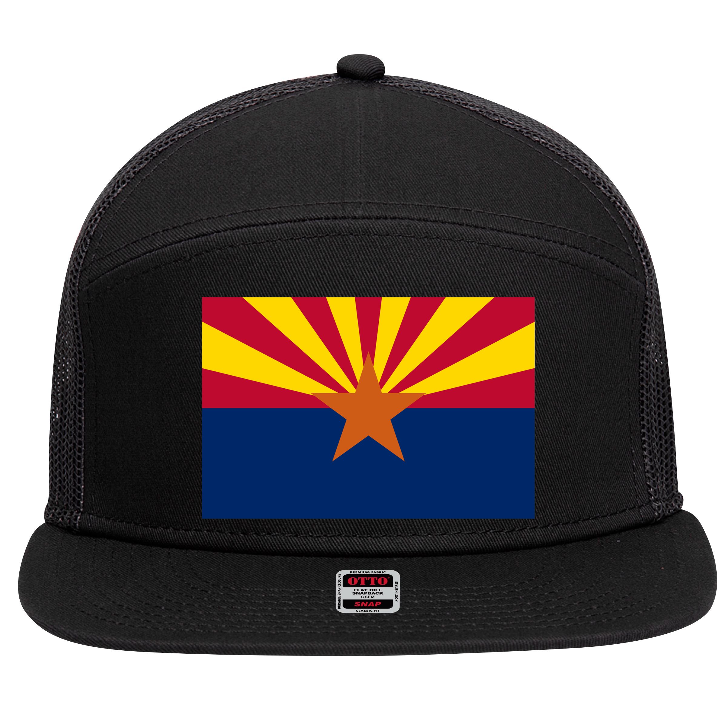 Arizona Flag 7 Panel Mesh Trucker Snapback Hat