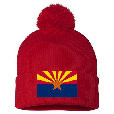 Arizona Flag Pom Pom 12in Knit Beanie