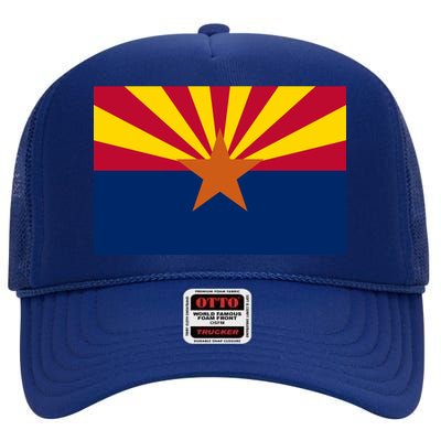 Arizona Flag High Crown Mesh Back Trucker Hat