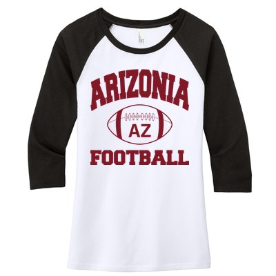 Arizona Football Classic AZ Logo Women's Tri-Blend 3/4-Sleeve Raglan Shirt