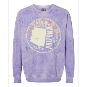 Arizona Grand Canyon State Retro Circle Colorblast Crewneck Sweatshirt