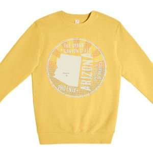 Arizona Grand Canyon State Retro Circle Premium Crewneck Sweatshirt