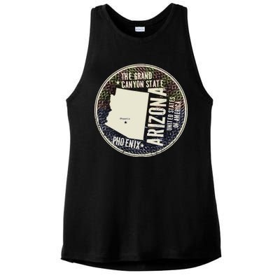 Arizona Grand Canyon State Retro Circle Ladies PosiCharge Tri-Blend Wicking Tank