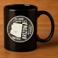 Arizona Grand Canyon State Retro Circle 11oz C Handle Ceramic Mug