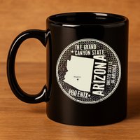 Arizona Grand Canyon State Retro Circle 11oz C Handle Ceramic Mug