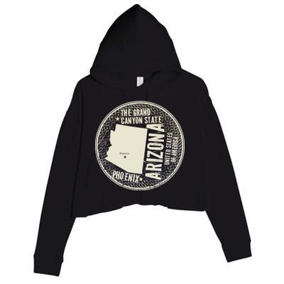 Arizona Grand Canyon State Retro Circle Crop Fleece Hoodie