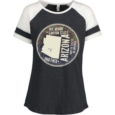 Arizona Grand Canyon State Retro Circle Enza Ladies Jersey Colorblock Tee