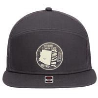 Arizona Grand Canyon State Retro Circle 7 Panel Mesh Trucker Snapback Hat
