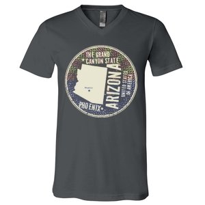 Arizona Grand Canyon State Retro Circle V-Neck T-Shirt