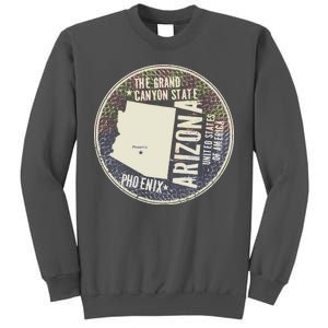 Arizona Grand Canyon State Retro Circle Tall Sweatshirt