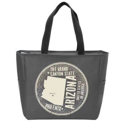 Arizona Grand Canyon State Retro Circle Zip Tote Bag