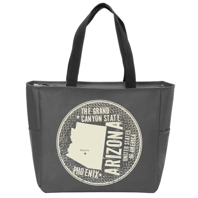 Arizona Grand Canyon State Retro Circle Zip Tote Bag