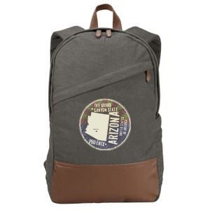 Arizona Grand Canyon State Retro Circle Cotton Canvas Backpack