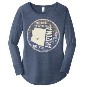 Arizona Grand Canyon State Retro Circle Women's Perfect Tri Tunic Long Sleeve Shirt