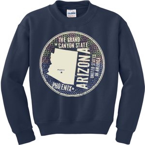 Arizona Grand Canyon State Retro Circle Kids Sweatshirt