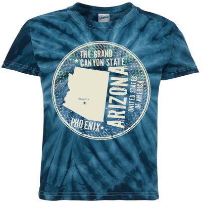 Arizona Grand Canyon State Retro Circle Kids Tie-Dye T-Shirt