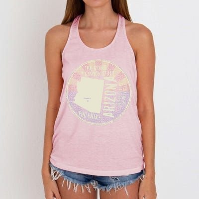 Arizona Grand Canyon State Retro Circle Women's Knotted Racerback Tank