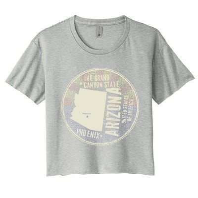 Arizona Grand Canyon State Retro Circle Women's Crop Top Tee