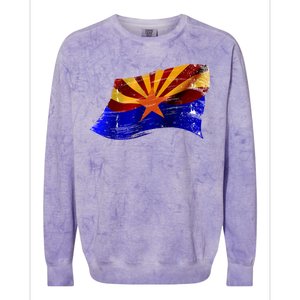 Arizona Grunge Flag Colorblast Crewneck Sweatshirt