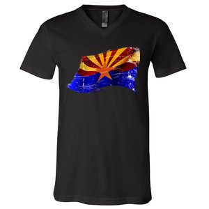 Arizona Grunge Flag V-Neck T-Shirt