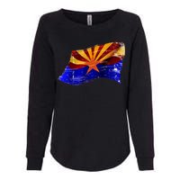 Arizona Grunge Flag Womens California Wash Sweatshirt