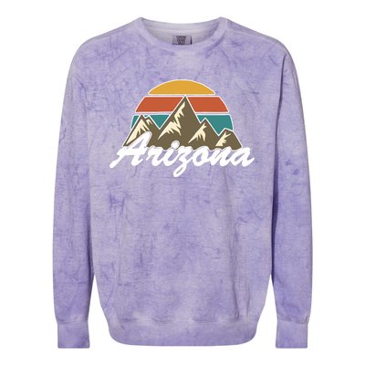 Arizona Retro AZ Mountain Colorblast Crewneck Sweatshirt