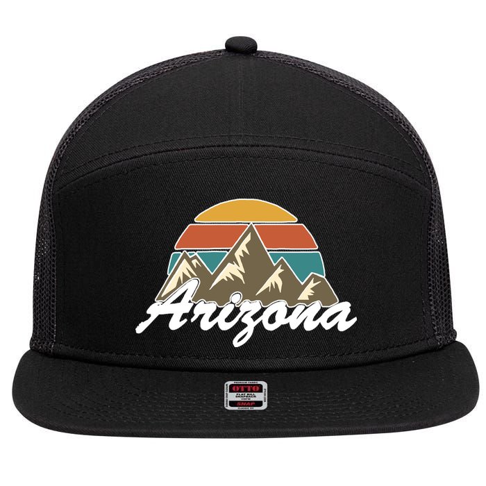 Arizona Retro AZ Mountain 7 Panel Mesh Trucker Snapback Hat