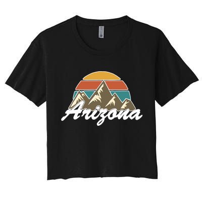 Arizona Retro AZ Mountain Women's Crop Top Tee