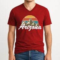 Arizona Retro AZ Mountain V-Neck T-Shirt