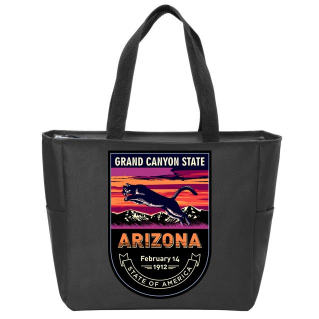 Arizona State Emblem Zip Tote Bag