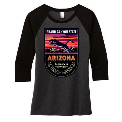 Arizona State Emblem Women's Tri-Blend 3/4-Sleeve Raglan Shirt