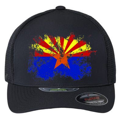 Arizona State Flag Grunge Flexfit Unipanel Trucker Cap