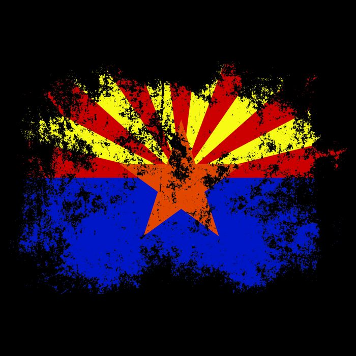 Arizona State Flag Grunge Impact Tech Backpack