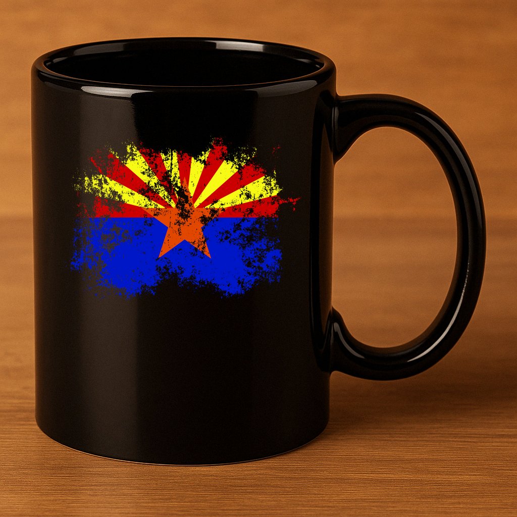 Arizona State Flag Grunge 11oz C Handle Ceramic Mug