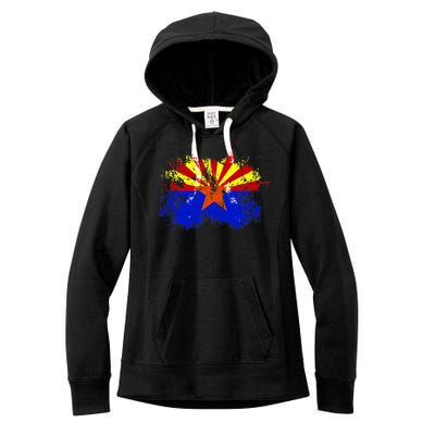 Arizona State Flag Grunge Women's Fleece Hoodie