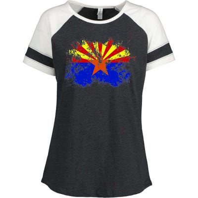 Arizona State Flag Grunge Enza Ladies Jersey Colorblock Tee