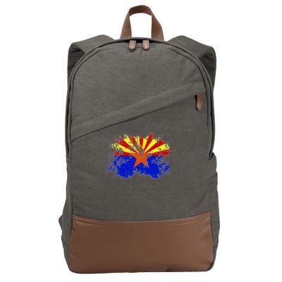 Arizona State Flag Grunge Cotton Canvas Backpack