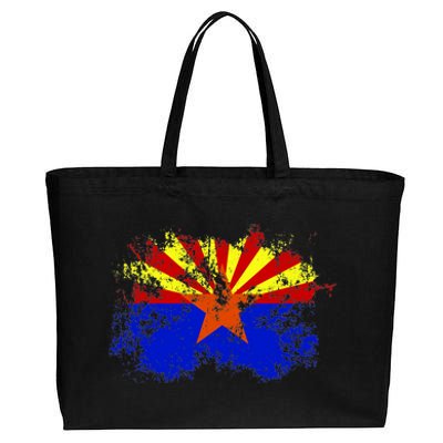 Arizona State Flag Grunge Cotton Canvas Jumbo Tote