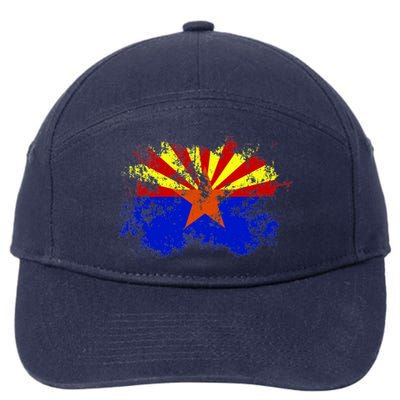 Arizona State Flag Grunge 7-Panel Snapback Hat