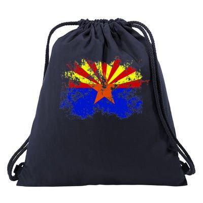 Arizona State Flag Grunge Drawstring Bag